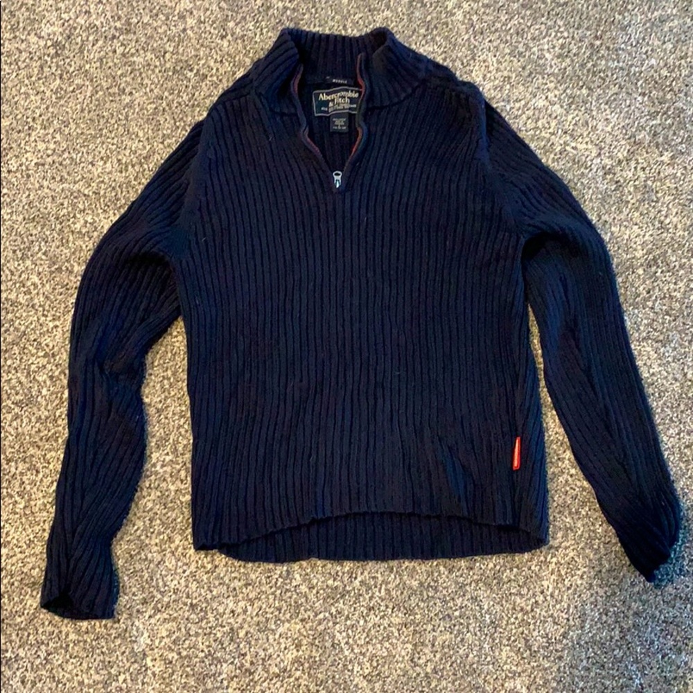 Abercrombie zip sweater, heavy cotton